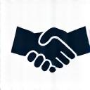 Icône d'une poignée de main, symbolisant la confiance et la fiabilité.