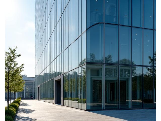 Façade de centre d'affaires moderne