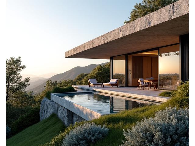 Villa moderne en pierre et verre